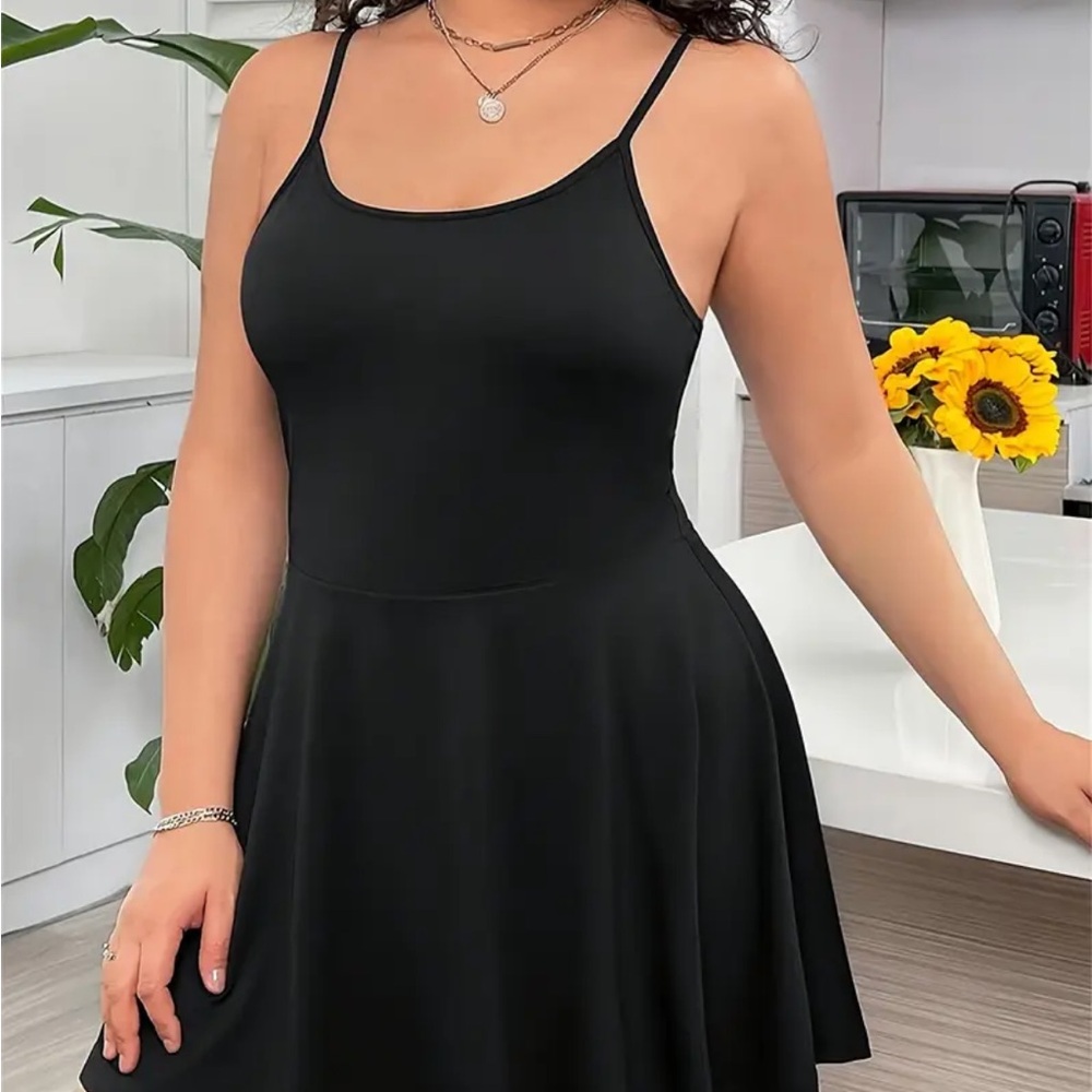 🖤 Black Romper Mini Dress with Pockets (3X)